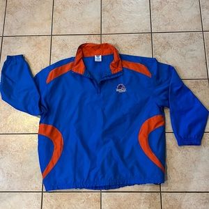 VTG NCAA Boise State Broncos Pullover Windbreaker 1/4‎ Zip, Sz XL